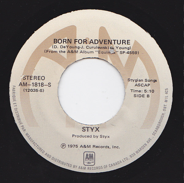 Styx : Light Up / Born For Adventure (7", Single)