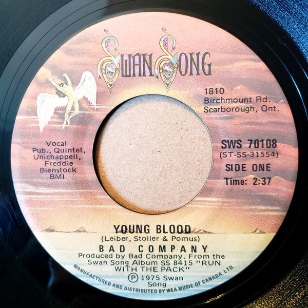 Bad Company (3) : Young Blood (7", Single)