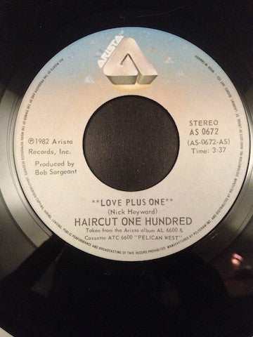 Haircut One Hundred : Love Plus One / Favourite Shirts (Boy Meets Girl) (7", Single)