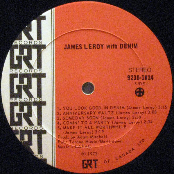 James Leroy (2) With Denim (10) : James Leroy With Denim (LP, Album, Gat)