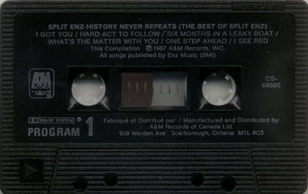 Split Enz : History Never Repeats (The Best Of Split Enz) (Cass, Comp, ►s,)