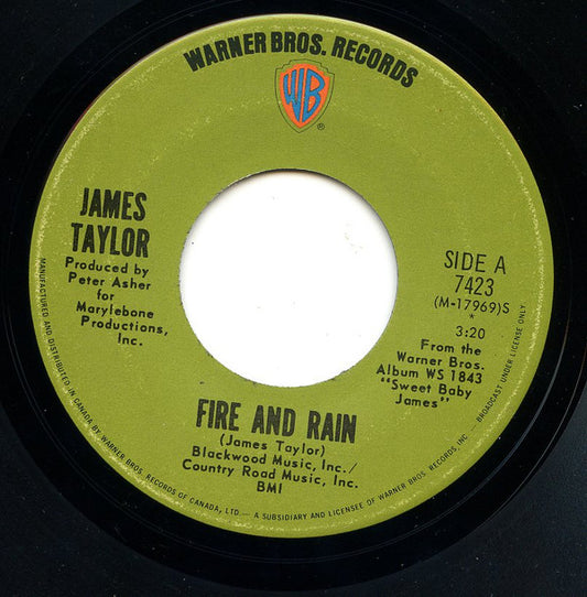 James Taylor (2) : Fire And Rain (7", Single)