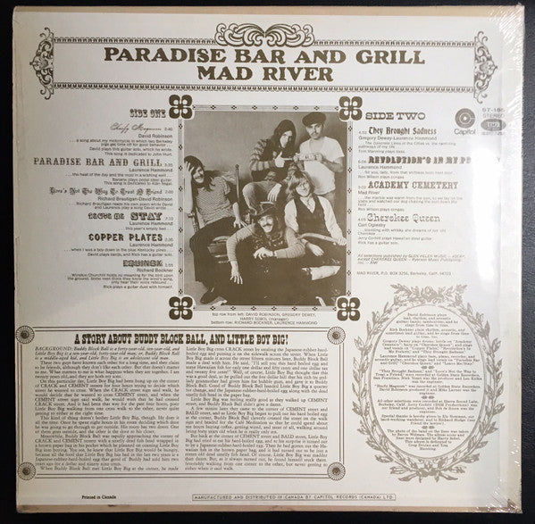 Mad River (2) : Paradise Bar And Grill (LP, Album)