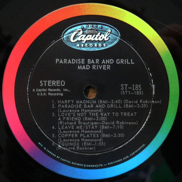 Mad River (2) : Paradise Bar And Grill (LP, Album)
