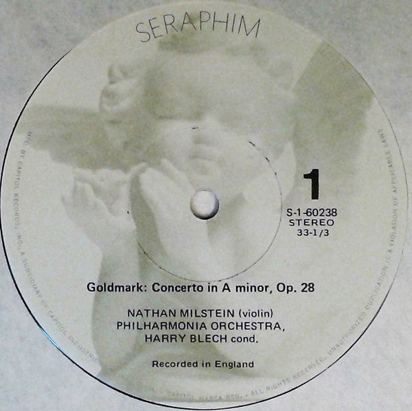 Karl Goldmark / Ludwig van Beethoven - Nathan Milstein, Harry Blech, Philharmonia Orchestra : Violin Concerto In A Minor / The Two Romances (LP)