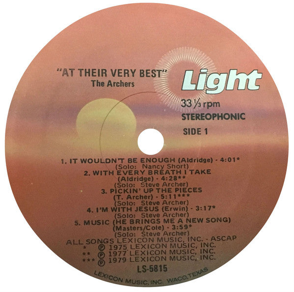 The Archers (3) : At Their Very Best (LP, Comp)
