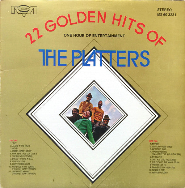 The Platters : 22 Golden Hits Of The Platters - One Hour Of Entertainment (LP, Comp)