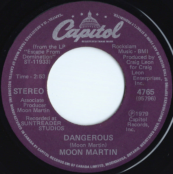 Moon Martin : Rolene / Dangerous (7", Single)