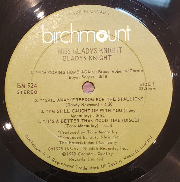 Gladys Knight : Miss Gladys Knight (LP, Album)