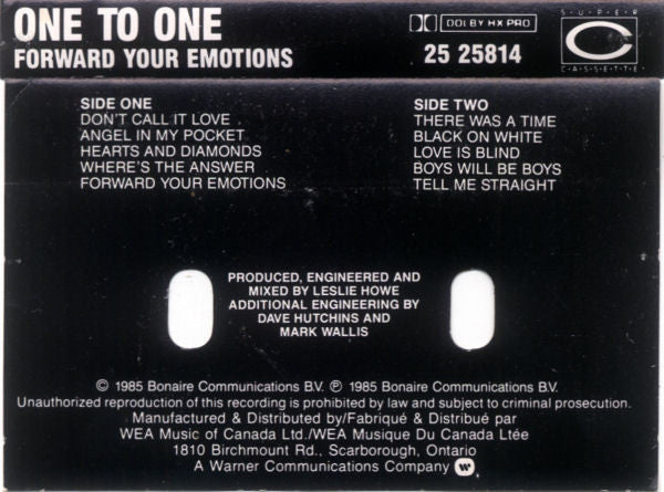One To One : Forward Your Emotions (Cass, Album)