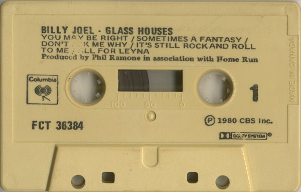 Billy Joel : Glass Houses (Cass, Album)