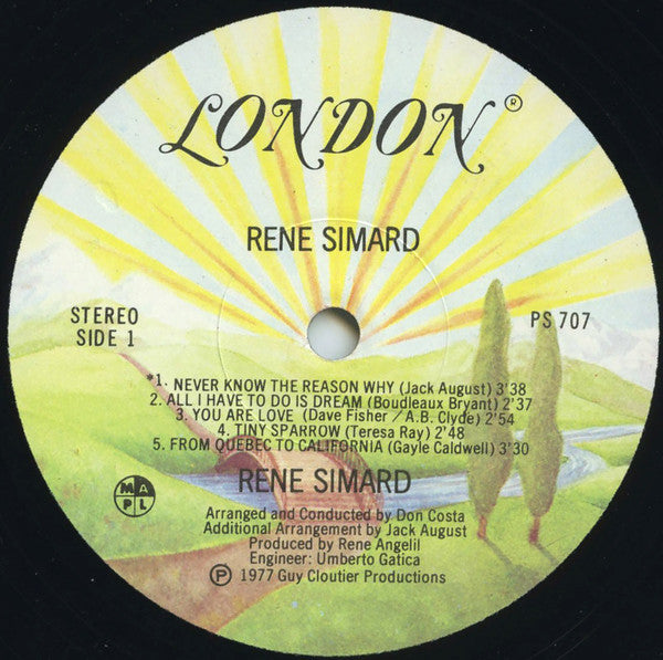 René Simard : Never Know The Reason Why (LP)