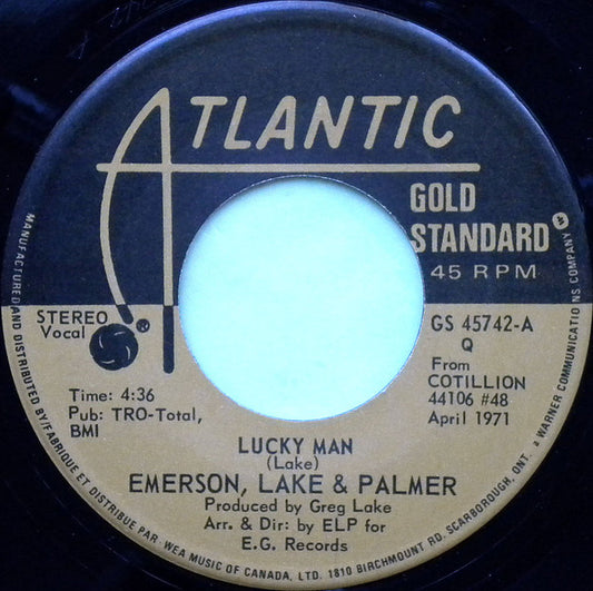 Emerson, Lake & Palmer : Lucky Man / From The Beginning (7")