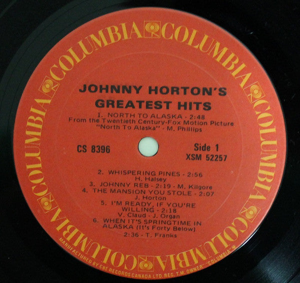 Johnny Horton : Johnny Horton's Greatest Hits (LP, Comp, RE)