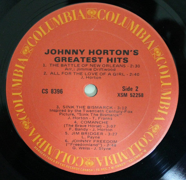 Johnny Horton : Johnny Horton's Greatest Hits (LP, Comp, RE)