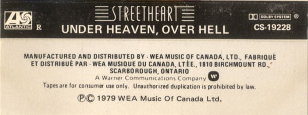 Streetheart : Under Heaven Over Hell (Cass, Album, Dol)