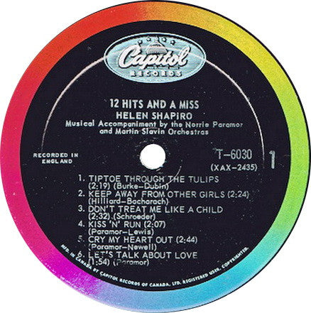 Helen Shapiro : 12 Hits And A Miss (LP, Album)