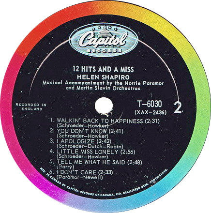 Helen Shapiro : 12 Hits And A Miss (LP, Album)