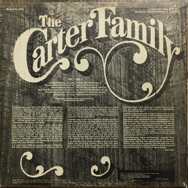 The Carter Family Featuring A. P. Carter : Lonesome Pine Special (LP, Comp, Mono, RM)