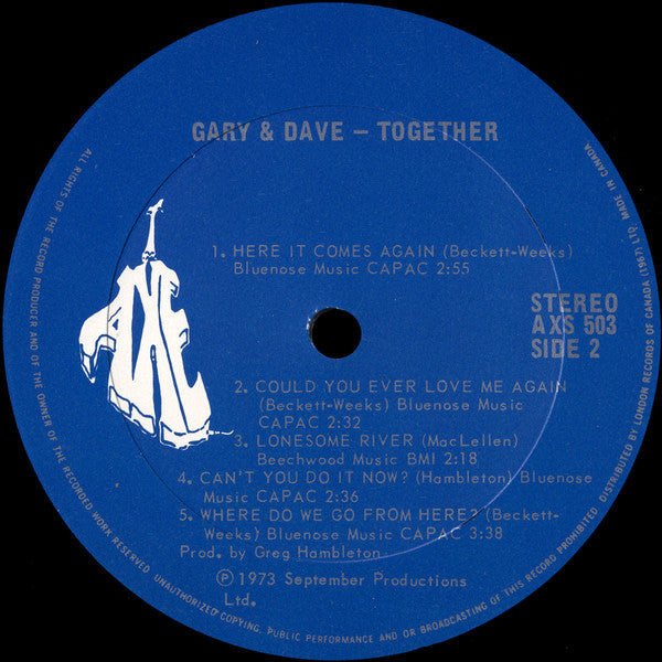 Gary & Dave : Together (LP, Album)