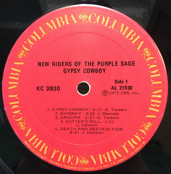 New Riders Of The Purple Sage : Gypsy Cowboy (LP, Album)