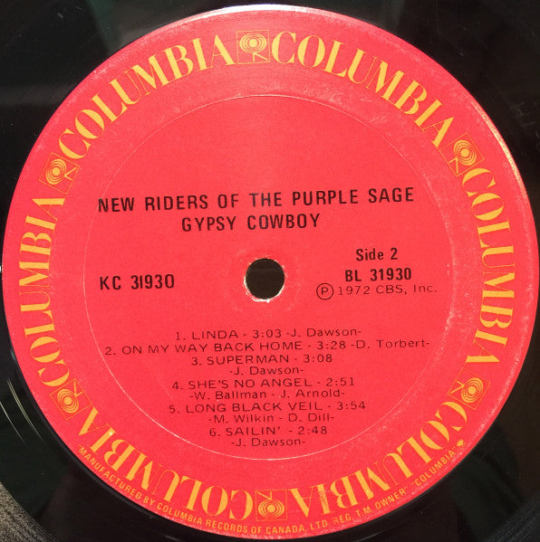 New Riders Of The Purple Sage : Gypsy Cowboy (LP, Album)