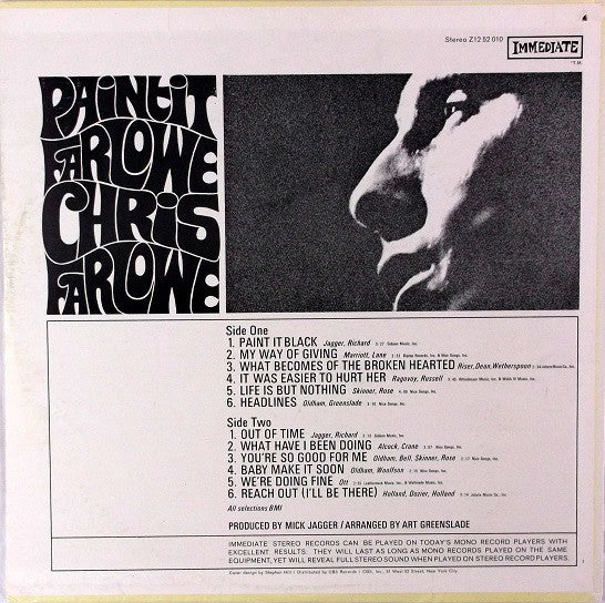 Chris Farlowe : Paint It Farlowe (LP, Album)