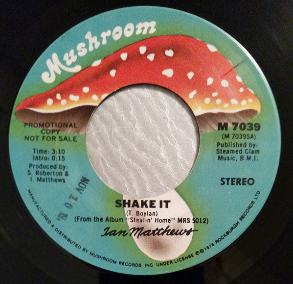 Iain Matthews : Shake It (7", Mono, Promo)