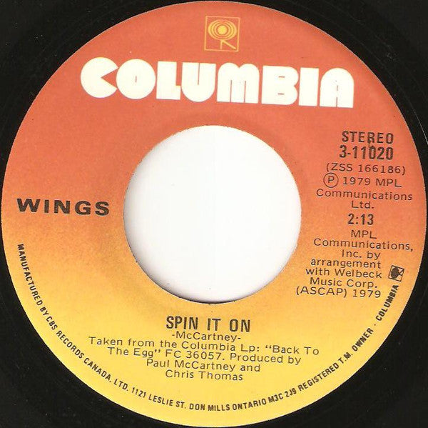 Wings (2) : Getting Closer (7", Single)