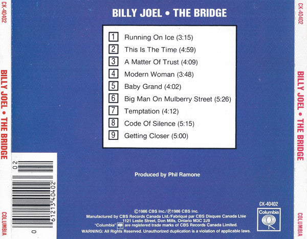 Billy Joel : The Bridge (CD, Album)