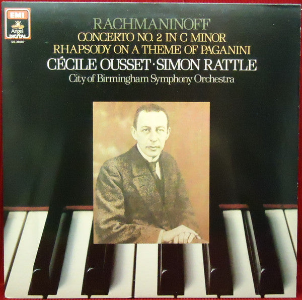 Cécile Ousset ◾ Simon Rattle* / City Of Birmingham Symphony Orchestra / Rachmaninoff* : Piano Concerto No.2 In C Minor / Rhapsody On A Theme Of Paganini (LP)