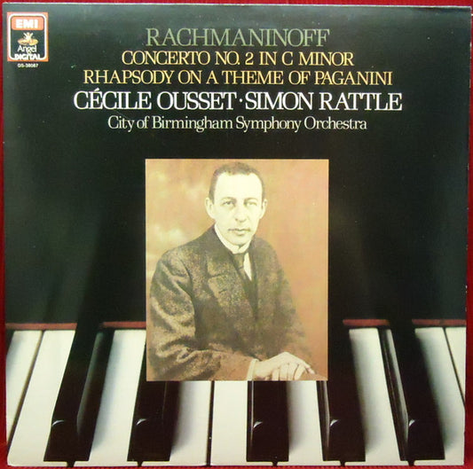 Cécile Ousset ◾ Simon Rattle* / City Of Birmingham Symphony Orchestra / Rachmaninoff* : Piano Concerto No.2 In C Minor / Rhapsody On A Theme Of Paganini (LP)