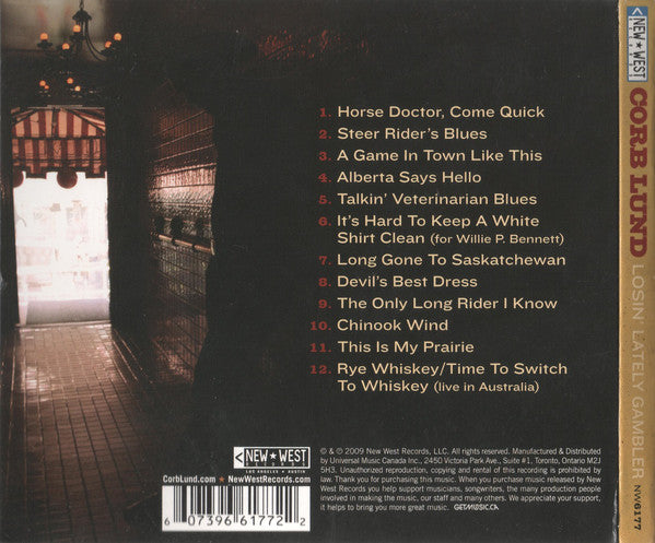 Corb Lund : Losin' Lately Gambler (CD, Album)