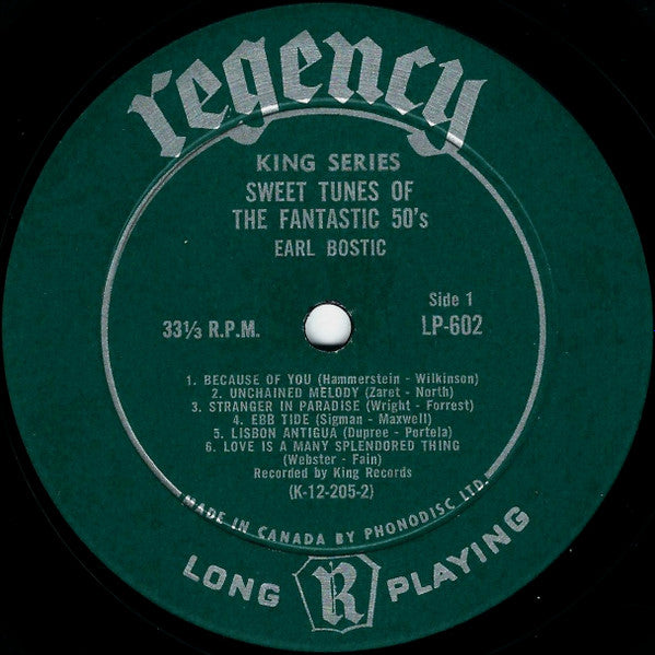 Earl Bostic : Earl Bostic Plays Sweet Tunes Of The Fantastic 50's (LP, Album, Mono)