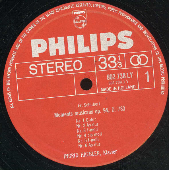 Franz Schubert / Robert Schumann - Ingrid Haebler : Moments Musicaux, 16 Deutsche Tänze / Kinderszenen (LP, Album)