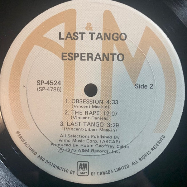 Esperanto (5) : Last Tango (LP)