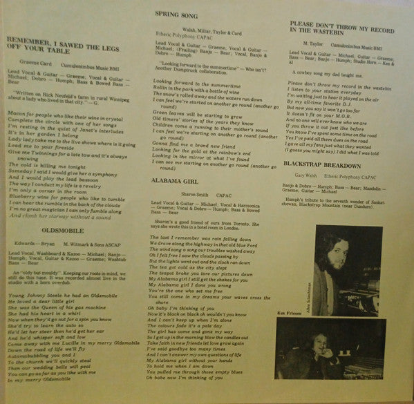 Humphrey And The Dumptrucks : Saskatoon (LP, Album)