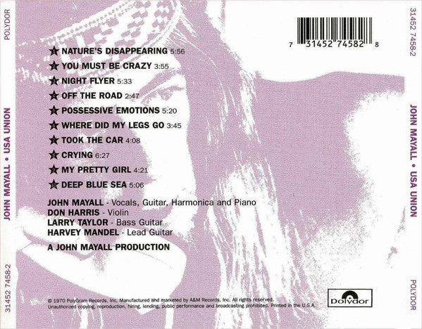 John Mayall : U.S.A. Union (CD, Album, RE)