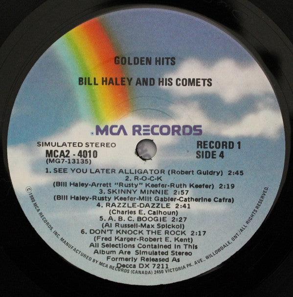 Bill Haley And His Comets : Golden Hits (2xLP, Comp, RE)