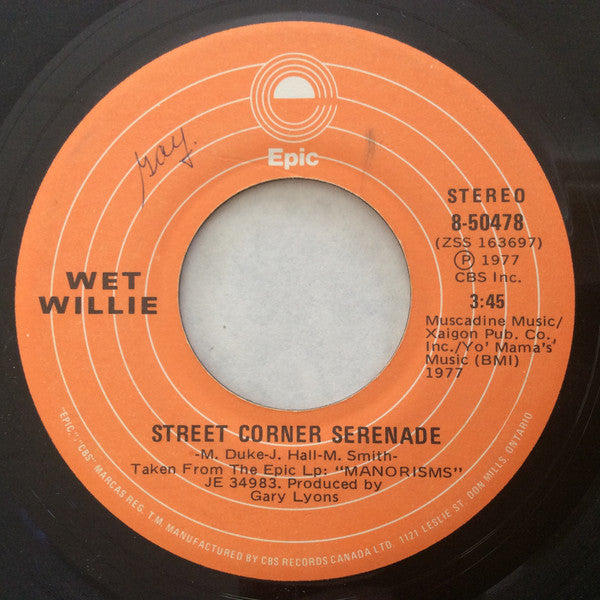 Wet Willie : Street Corner Serenade (7", Single)