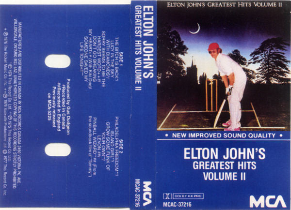 Elton John : Elton John's Greatest Hits Volume II (Cass, Comp, RE, ►'s)