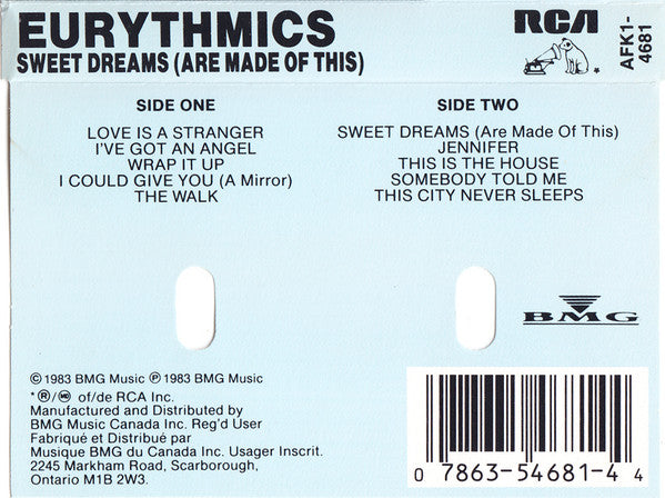 Eurythmics : Sweet Dreams (Are Made Of This) (Cass, Album, RE)