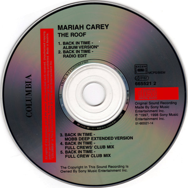 Mariah Carey : The Roof (Back In Time) (CD, Maxi)