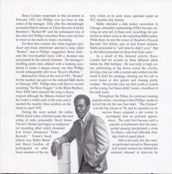 Rosco Gordon : Memphis Tennessee (CD, Album)