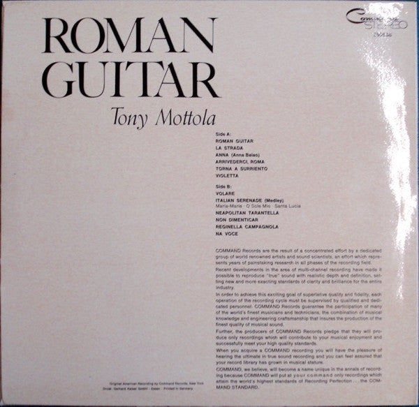 Tony Mottola And His Orchestra : Roman Guitar (LP, Album)