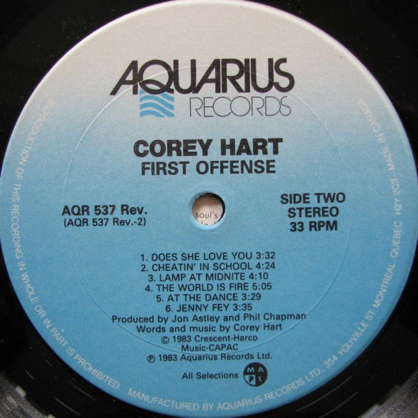 Corey Hart : First Offense (LP, Album, RE)