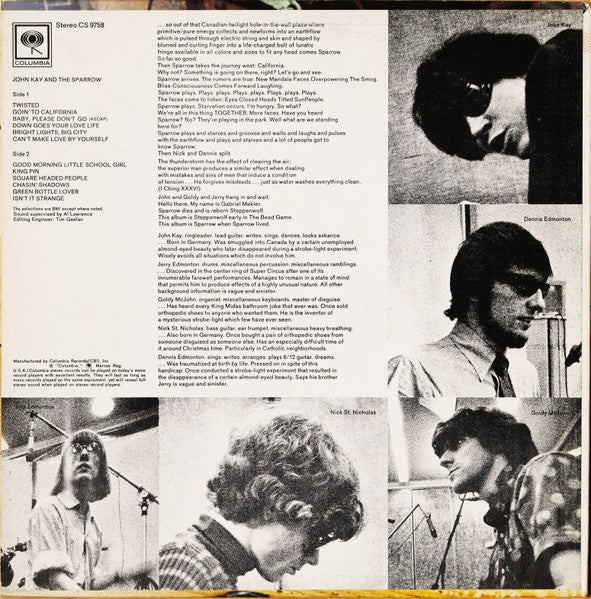 John Kay & The Sparrow : John Kay & The Sparrow (LP, Album)