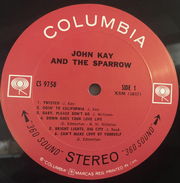 John Kay & The Sparrow : John Kay & The Sparrow (LP, Album)