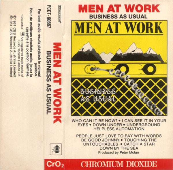 Men At Work : Business As Usual (Cass, Album, RE, Yel)