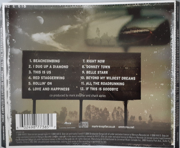 Mark Knopfler And Emmylou Harris : All The Roadrunning (CD, Album)